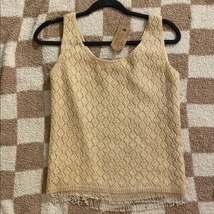 Vintage 100% Pure Wool Elegant beaded Sleeveless Top